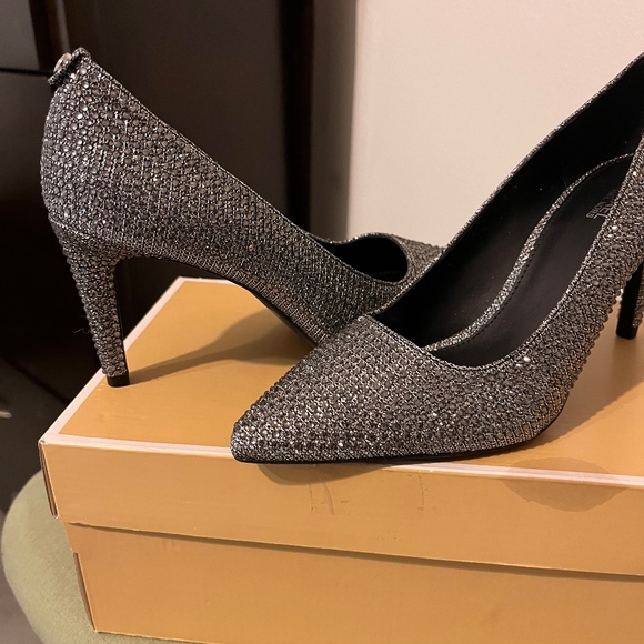MICHAEL Michael Kors Shoes - MK silver glitter heels